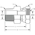 World Wide Fittings Male Pipe To Female Pipe Swivel Straight Stainless 1404X08X06SS